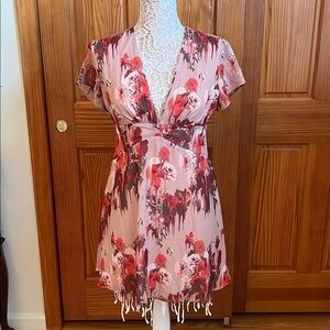 Aritzia Talula Deep V Dress in Camille Paprika